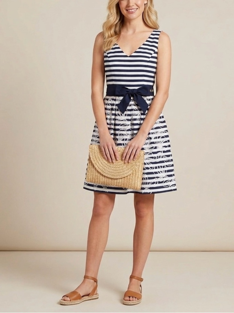 Lilly Pulitzer Womens Roswell Dress Navy & White Stripe